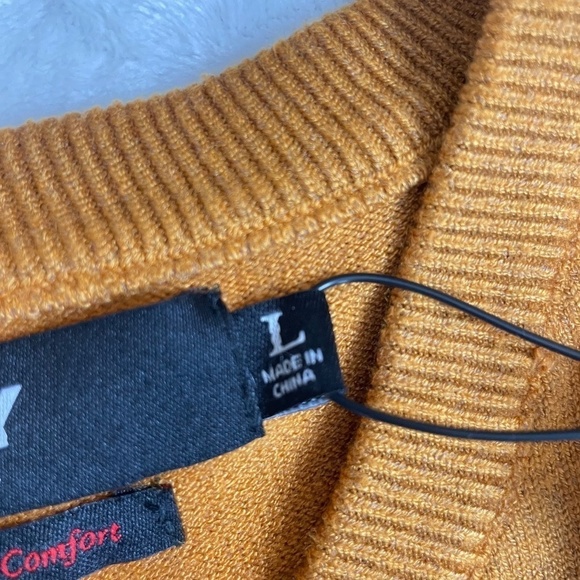 Men's X-Ray Slim Fit Mustard Yellow Soft Premium Comfort Sweater, Size L - Picture 3 of 6